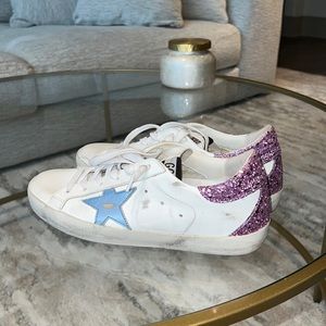 Golden Goose Pink Glitter Super Star Sneakers
